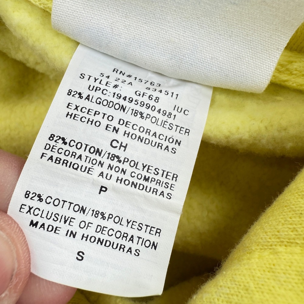 Champion Hoodie Men's S Reverse Weave Yellow Retro Graphic Sporty Street Wear - Picture 9 of 16